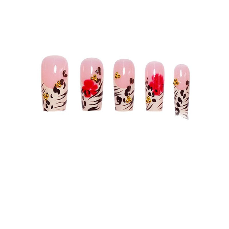Florale und Tiermuster Press-On Nagelkunst Brehn
