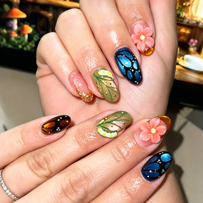 Künstlerisches Floral 3D Aufkleber-Nagelkunst-Set Brehn