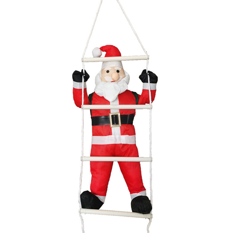 Aufblasbare Weihnachtsmann Figur auf Leiter