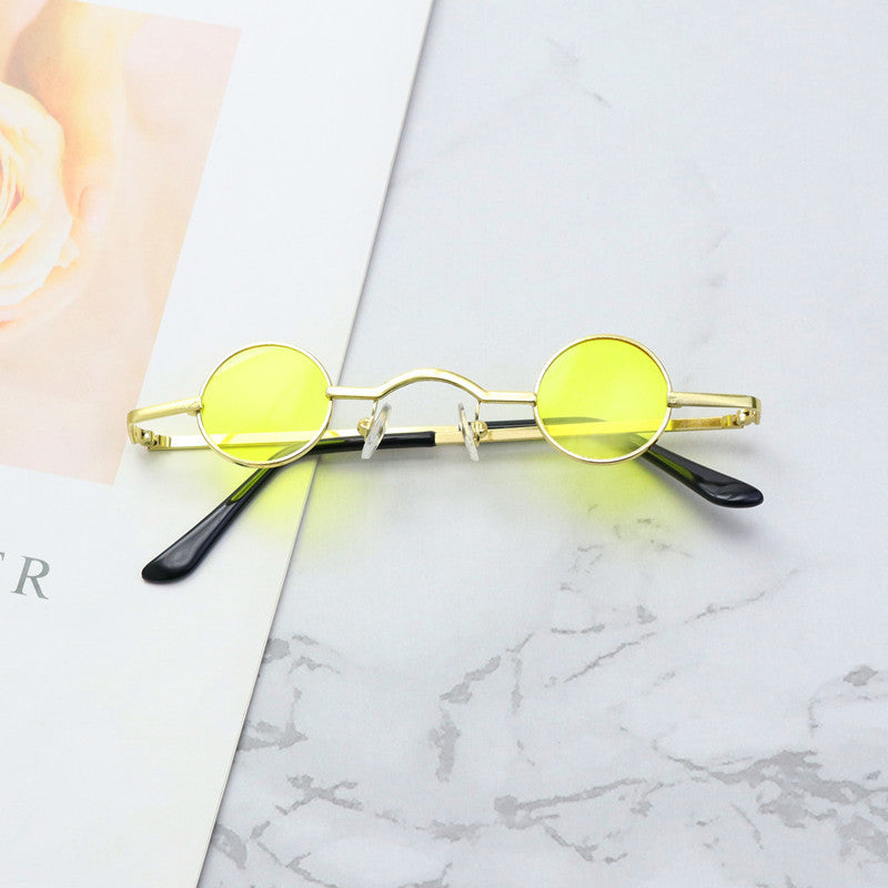 Retro-inspirierte runde Metallrahmen-Sonnenbrille Brehn