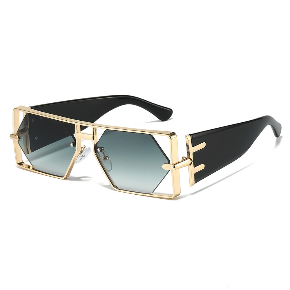 Geometrische Shield-Sonnenbrille mit hochwertigem Metallrahmen Brehn