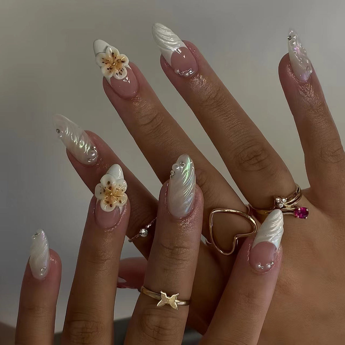 Florale 3D Acryl-Nagelvergrößerungen Brehn