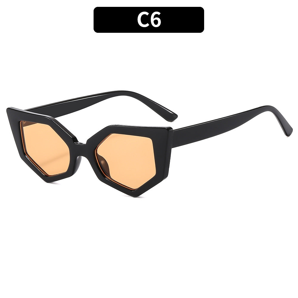 Geometrische sechseckige Rahmen-Sonnenbrille