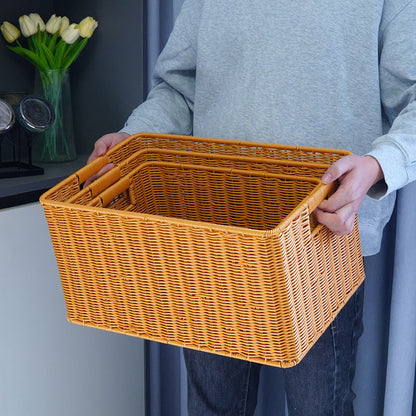 Rattan Aufbewahrungskorb mit Griffen Brehn