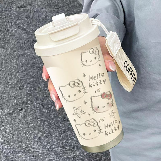 Damen Isolierbecher mit praktischem Tragegriff und charmantem Hello Kitty Design Brehn