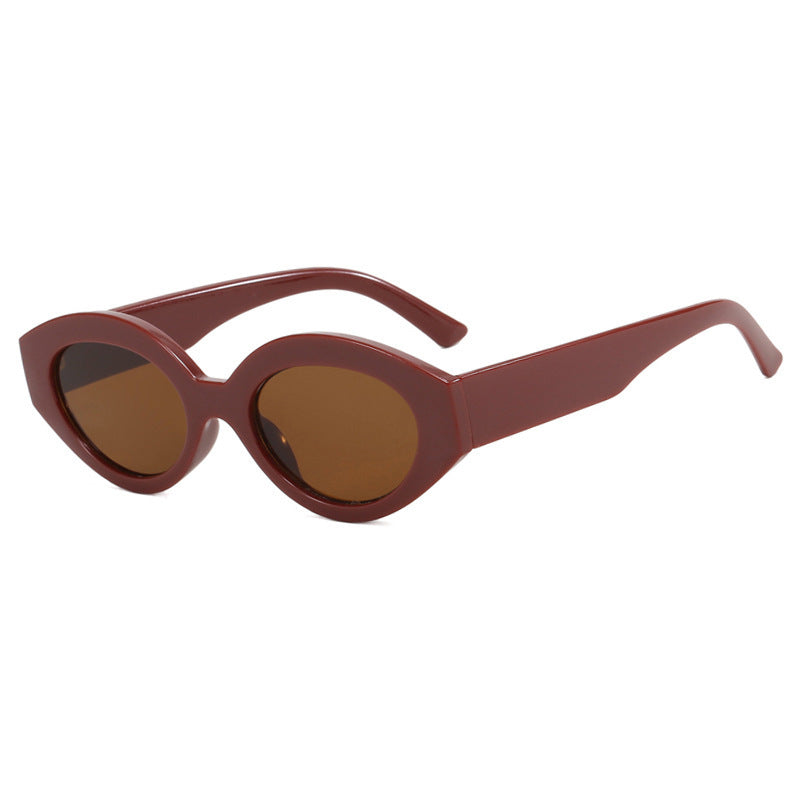 Damen trendige Katzenaugen-Sonnenbrille mit animalischem Muster Brehn