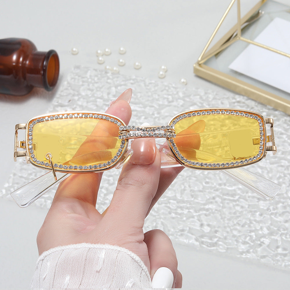 Damen modische Sonnenbrille mit funkelndem Kristallrahmen Brehn