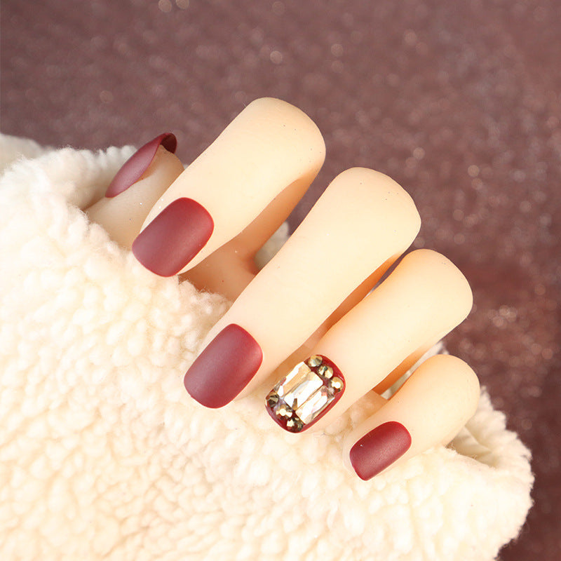 Premium Matte Press-On Nagelset mit Kristallakzenten Brehn