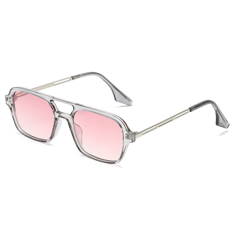Damen trendige quadratische Sonnenbrille mit transparentem Rahmen und sanften Gläsern Brehn