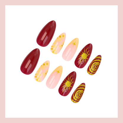 Kunstnagelset mit glamourösen Designs und kreativen Akzenten Brehn