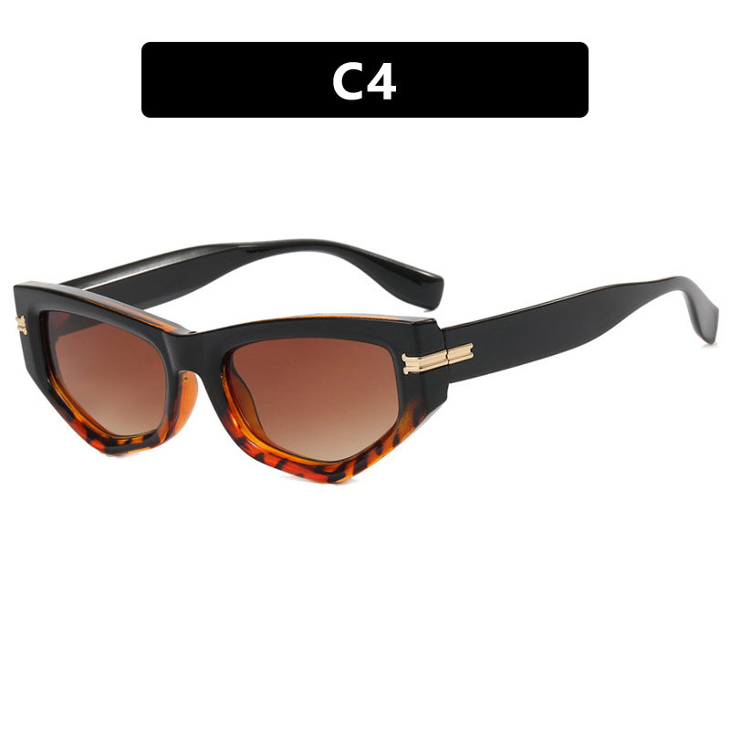 Damen geometrische Sonnenbrille mit geschwungenem Rahmen und schützendem UV-Filter Brehn