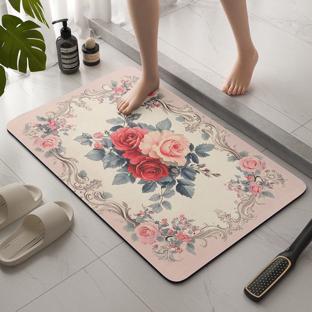 Vintage Floral Badmatte Brehn