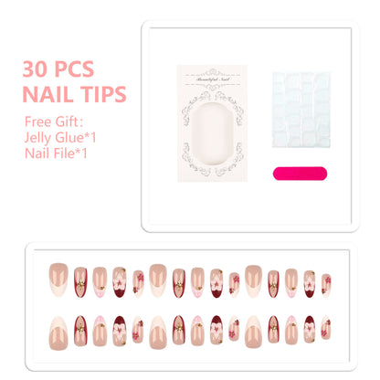 Künstlerisches florales Design Press-On-Nagelset