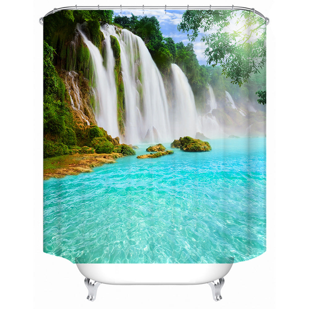 Szenischer Wasserfalldruck Duschvorhang Brehn