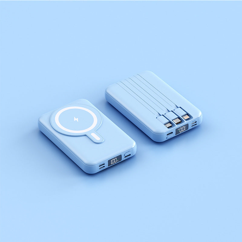 Tragbare Powerbank mit kabelloser Ladefunktion und digitaler Anzeige Brehn