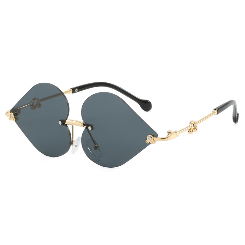 Damen Designer-Sonnenbrille mit einzigartigem Herzrahmen und gradienten Gläsern Brehn
