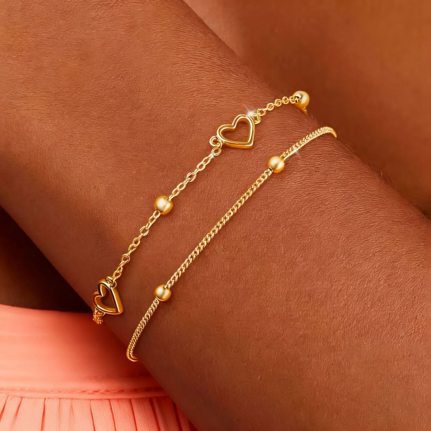 Herz Charm Schicht-Armband Brehn