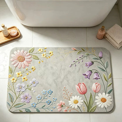 Florales Design Gedächtnisschaum Badmatte