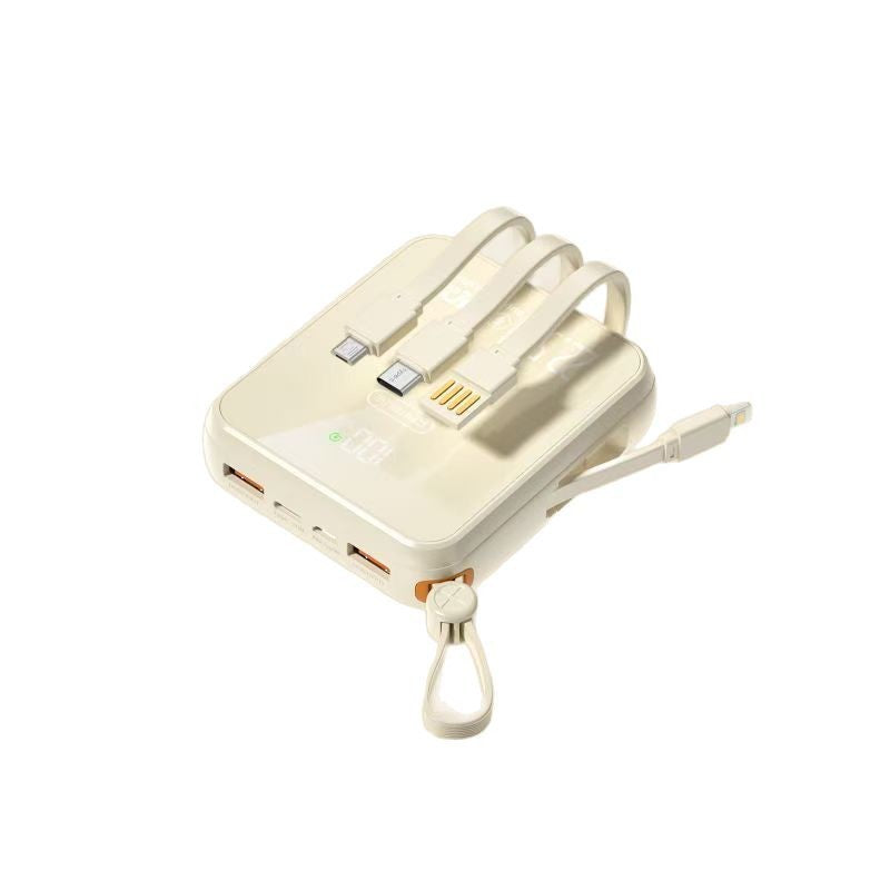 Tragbare Powerbank mit integriertem Ladekabel und LED-Anzeige Brehn