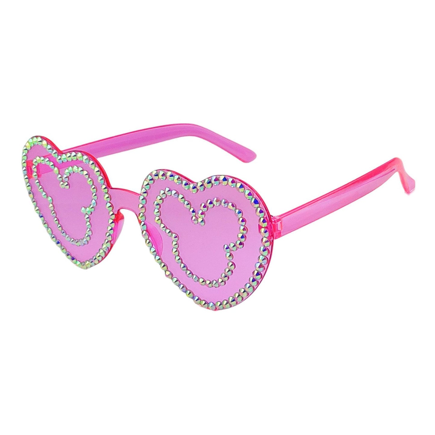 Damen Herzförmige Sonnenbrille mit funkelndem Strassmuster Brehn