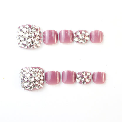 Glamouröse Strass Press-On Zehennagel Set Brehn