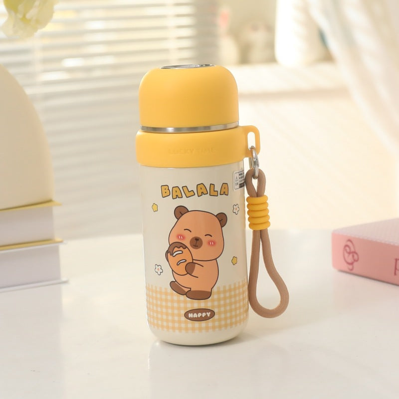 Damen Isolierte Thermosflasche mit lustigem Bärendesign Brehn