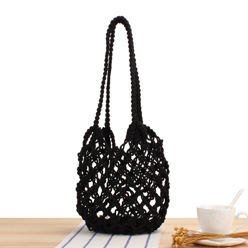 Handtasche Aus Handgeknüpftem Naturmaterial mit Luftiger Struktur Brehn