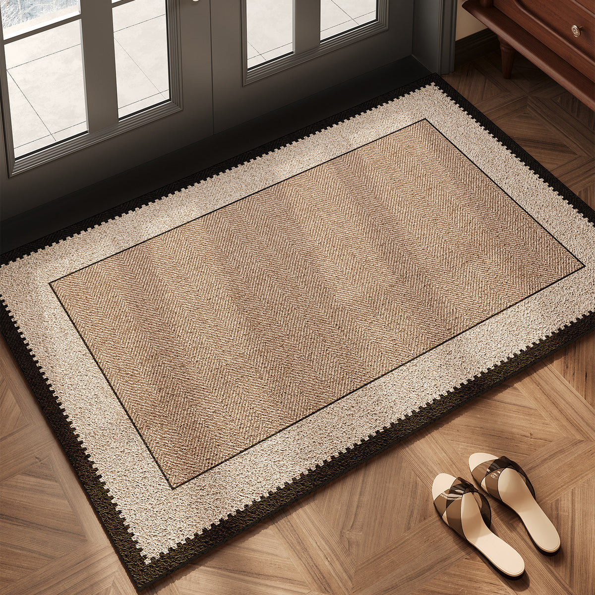 Elegante Fischgräten-Design Eingangsmatte für Zuhause