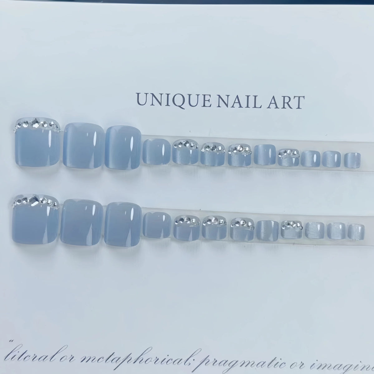 Elegante mit Strass verzierten Press-On Nails Brehn