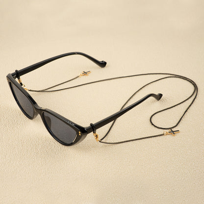Stylische Perlen Kreuz Anhänger Brille Kette Brehn