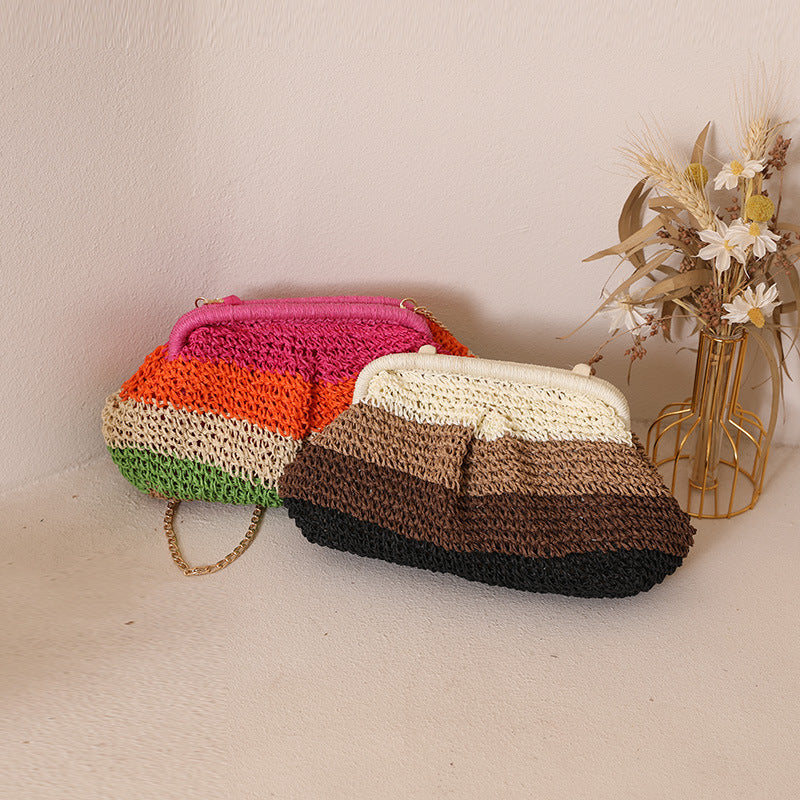 Damen Handgefertigte Clutch-Tasche mit hochwertigem Makramee Brehn