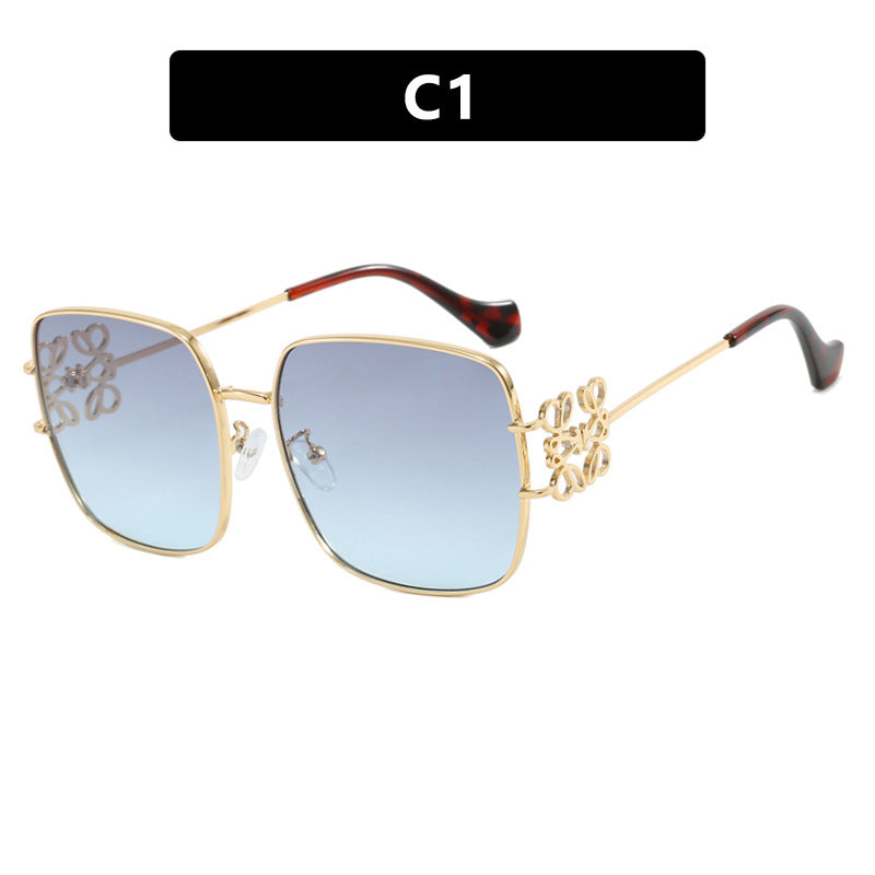 Damen quadratische Sonnenbrille mit filigranem Design und luxuriösem Metallrahmen Brehn