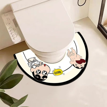 Dekorativer Toilettenteppich im Cartoon-Stil