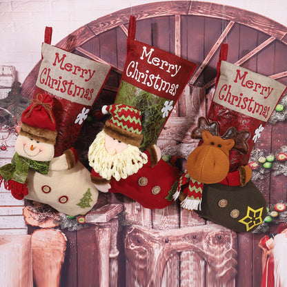 Niedlicher Weihnachtsstrumpf mit Schneemann-Motiv Brehn