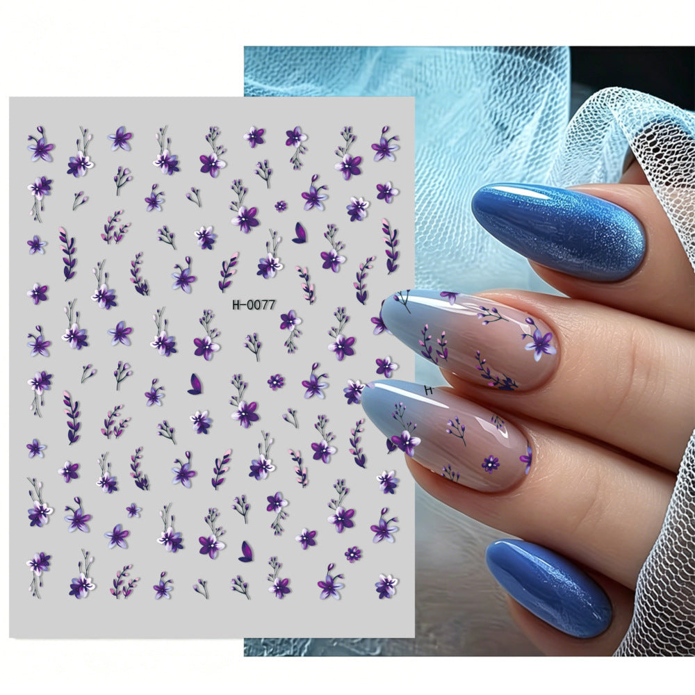 Florales Design Nagelkunst Aufkleber Set