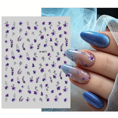 Florales Design Nagelkunst Aufkleber Set