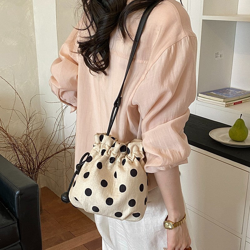 Polka Dot Zugband Schultertasche Brehn