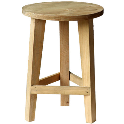 Rustikaler Hocker aus Massivholz Brehn