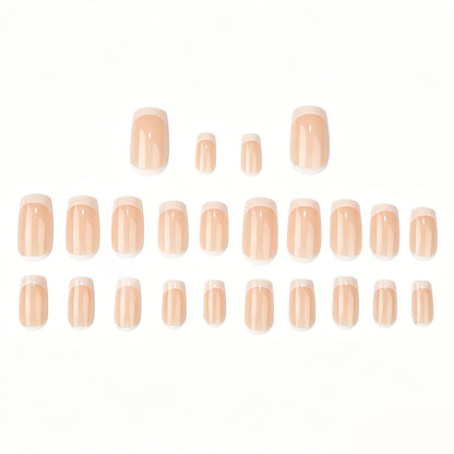 Klassisches French Tip Press-On Nail Art Set Brehn