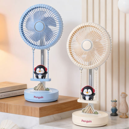 Damen tragbarer Tischventilator mit süßem Pinguin-Design Brehn