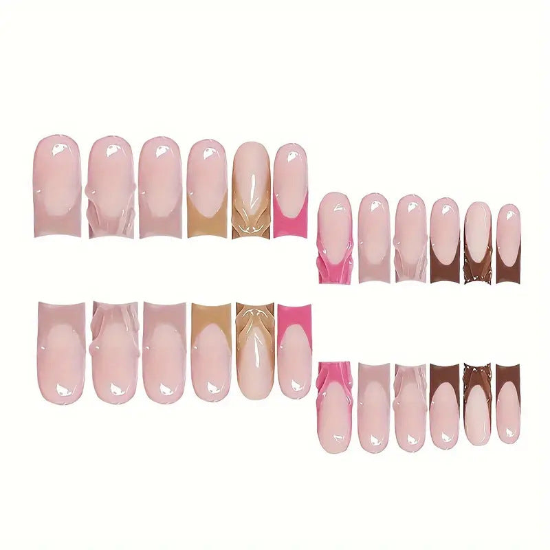 Künstlerisches Ombre Press-On Nagel Set Brehn