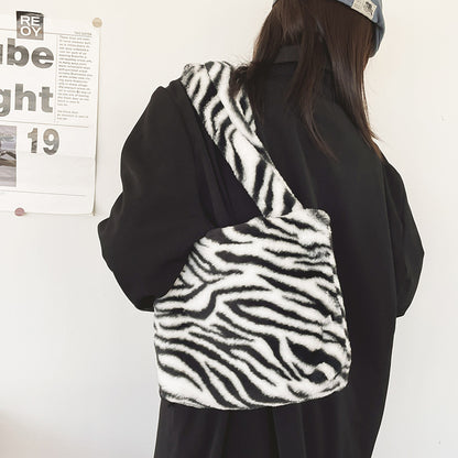 Luxuriöse Kunstfell Leopardenmuster Handtasche