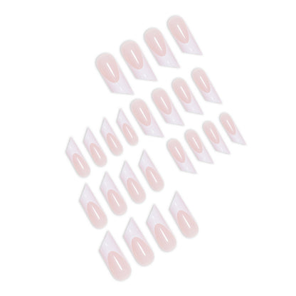 Elegante Französische Tipp Acrylnagelkunstverlängerungen Brehn