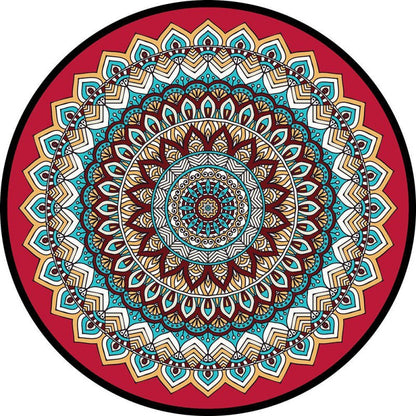 Kreisförmiger Vintage Blumenbereichsteppich Brehn