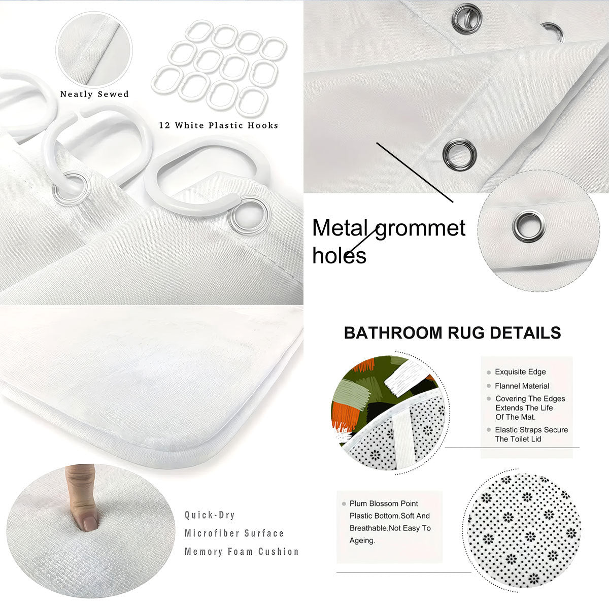 Bold Brushstroke Muster Vier-teilige Badezimmer Set Brehn