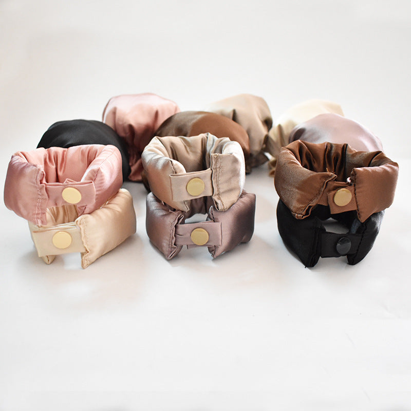 Luxuriöses Satin-Haarmütze- und Haarband-Set