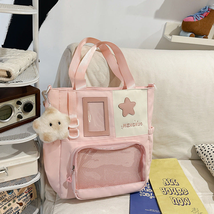Funktionaler Schulrucksack mit durchsichtigem Fach Brehn