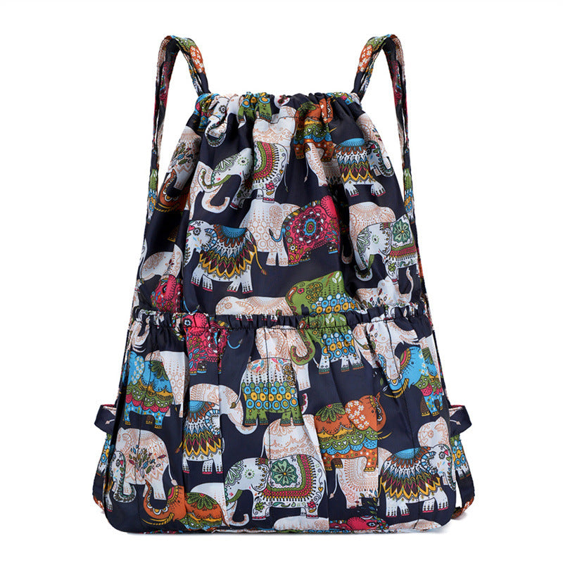 Blumenmuster Zugbeutel Rucksack Brehn