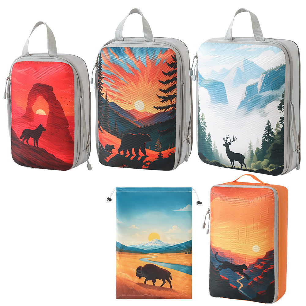 Set Von Reiseorganisatoren Mit Einzigartigen Naturmotiven Brehn