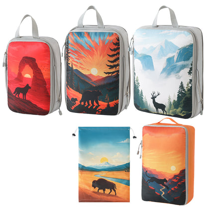 Set Von Reiseorganisatoren Mit Einzigartigen Naturmotiven Brehn